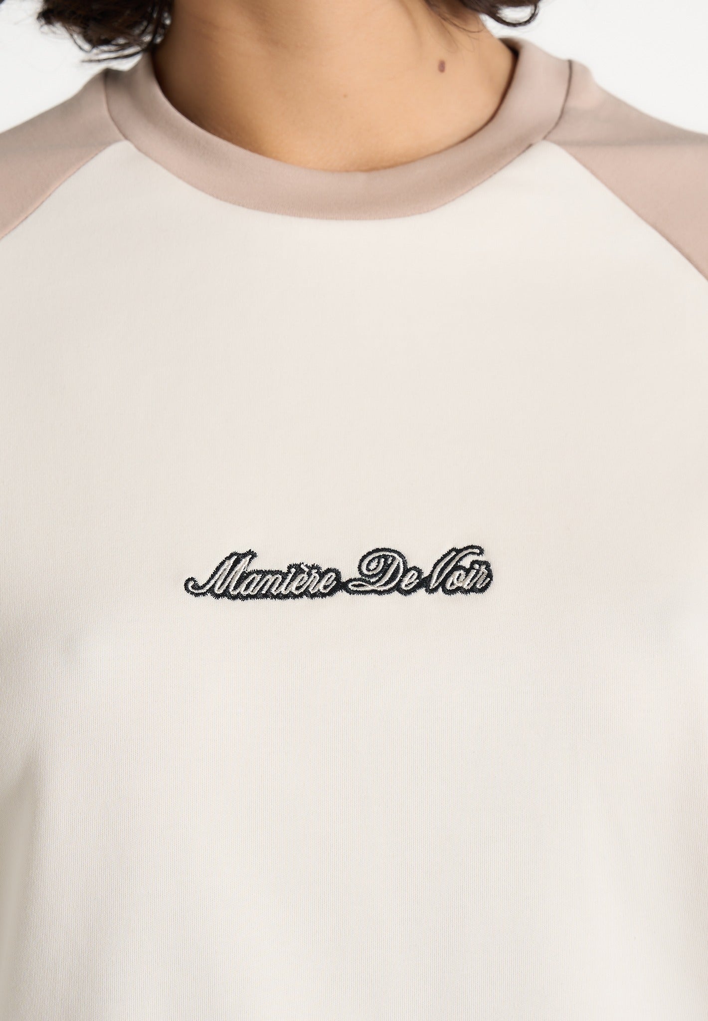 Unisex Signature Raglan Cotton T-Shirt - Cream/Beige