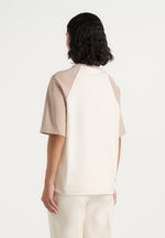 Unisex Signature Raglan Cotton T-Shirt - Cream/Beige