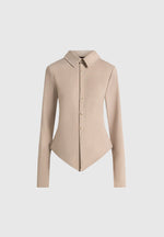 Sonia - Tailored Cinch Shirt - Beige