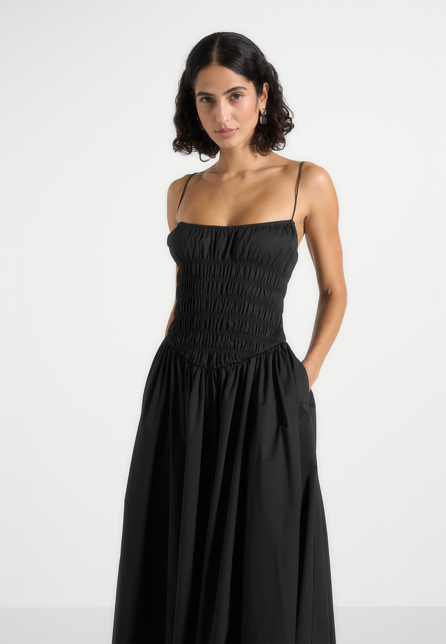 elva-smocked-waist-cotton-maxi-dress-black