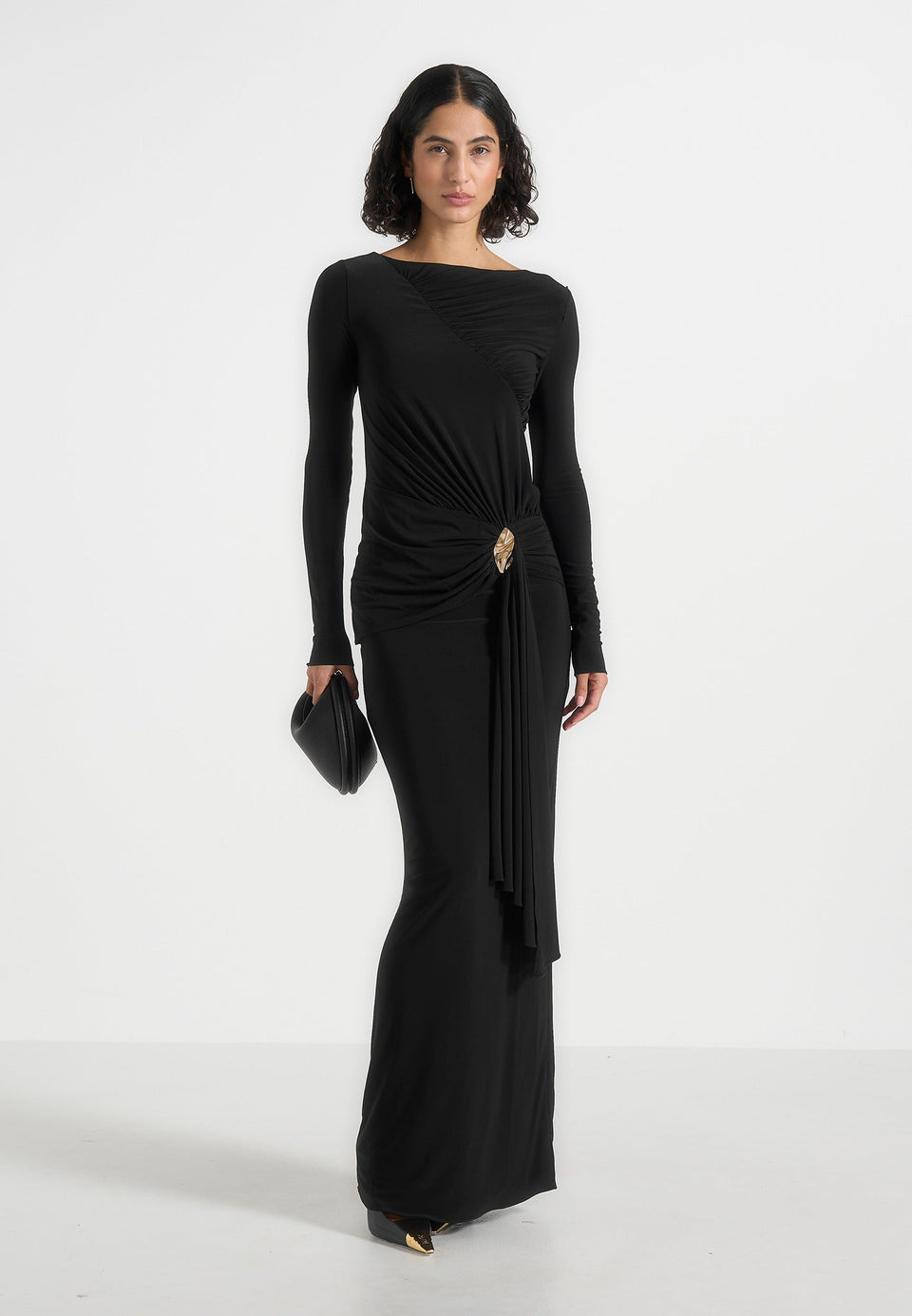 edena-asym-ruched-draped-maxi-dress-black