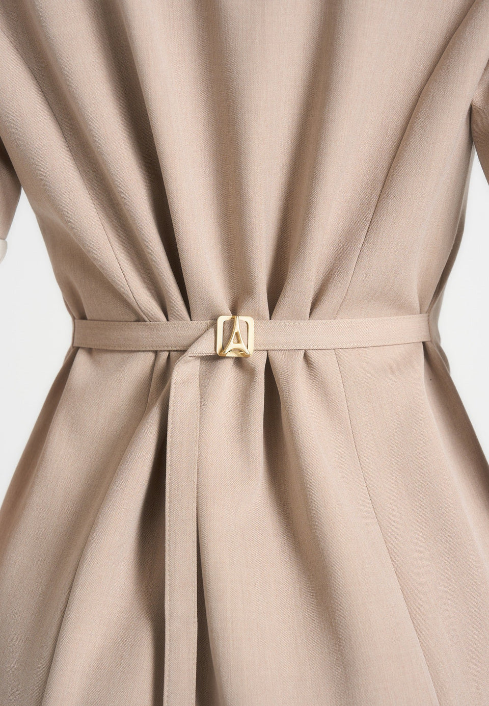 baya-tailored-cinch-waist-pleated-blazer-dress-beige
