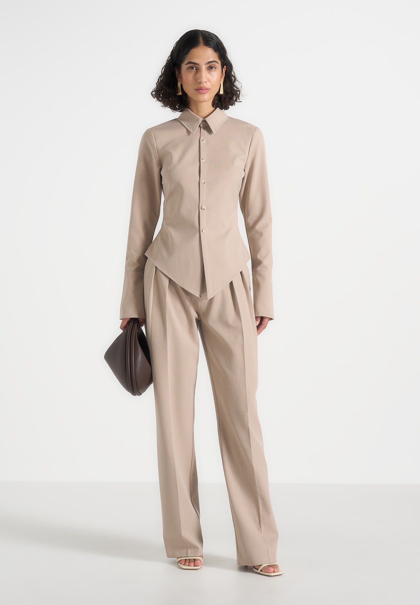 sonia-tailored-cinch-shirt-beige