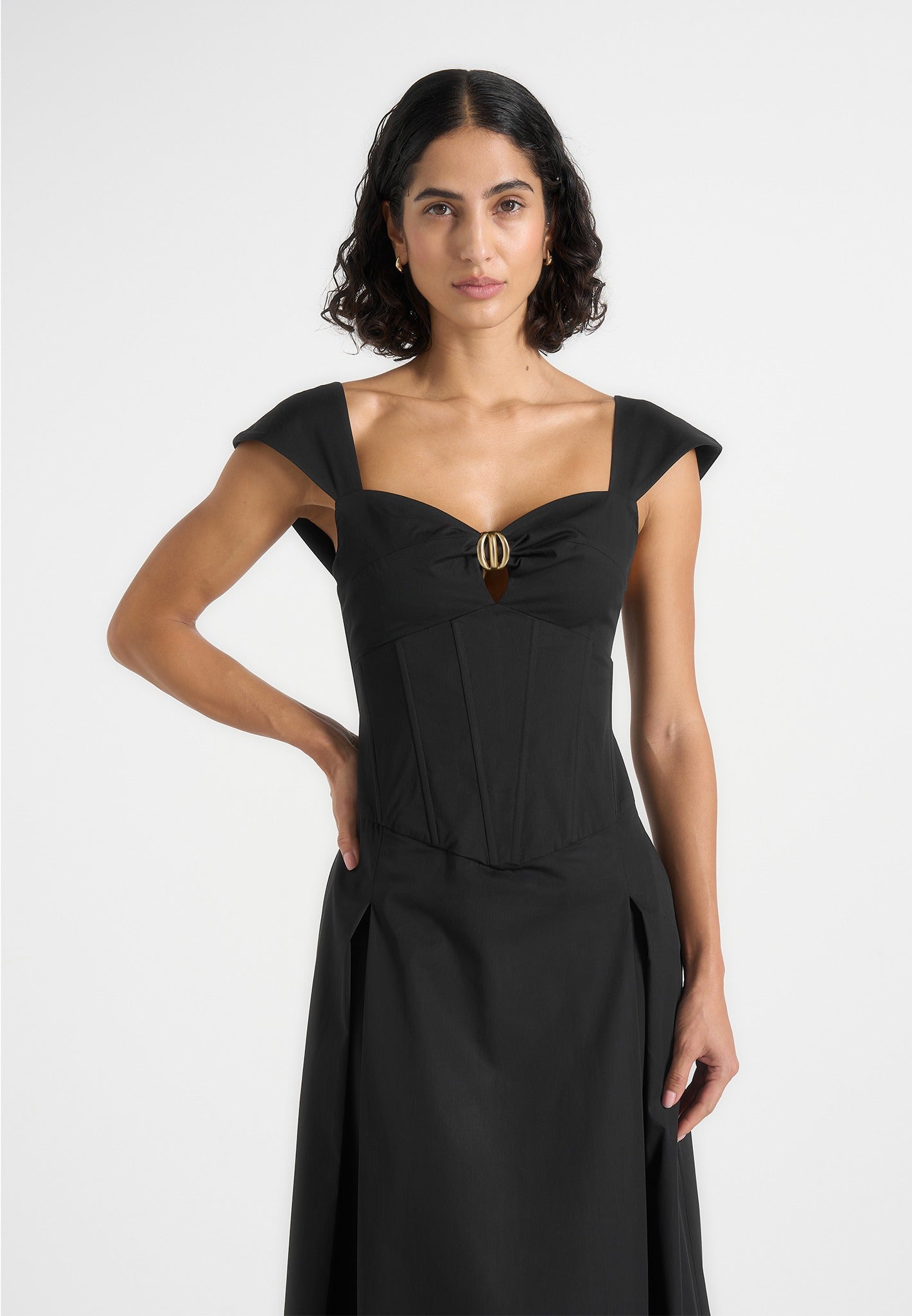 faith-cap-sleeve-corset-cotton-midi-dress-black