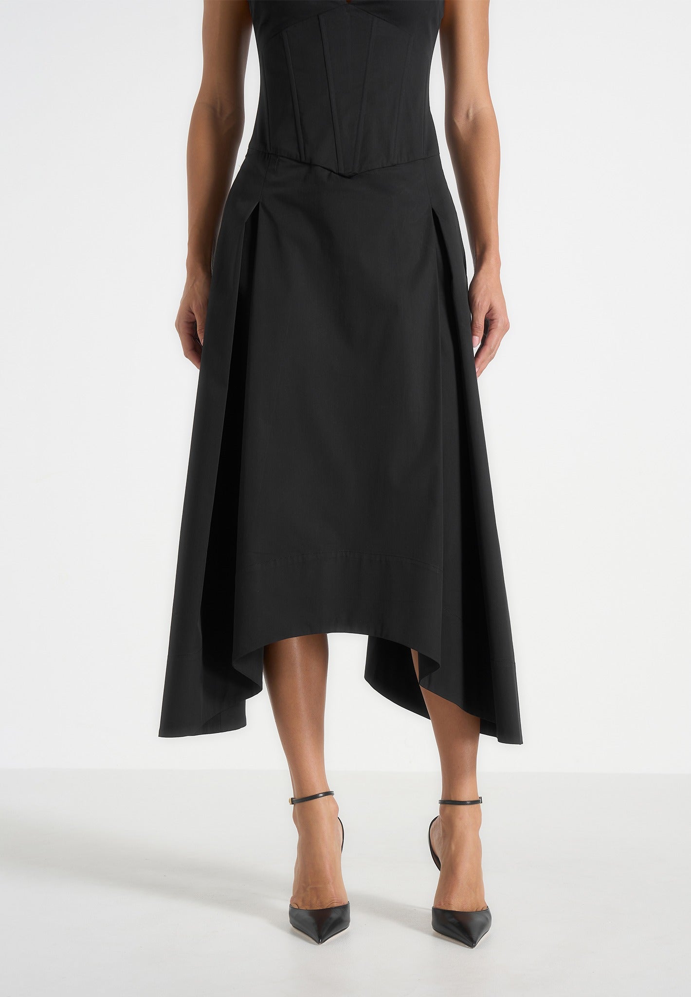 faith-cap-sleeve-corset-cotton-midi-dress-black