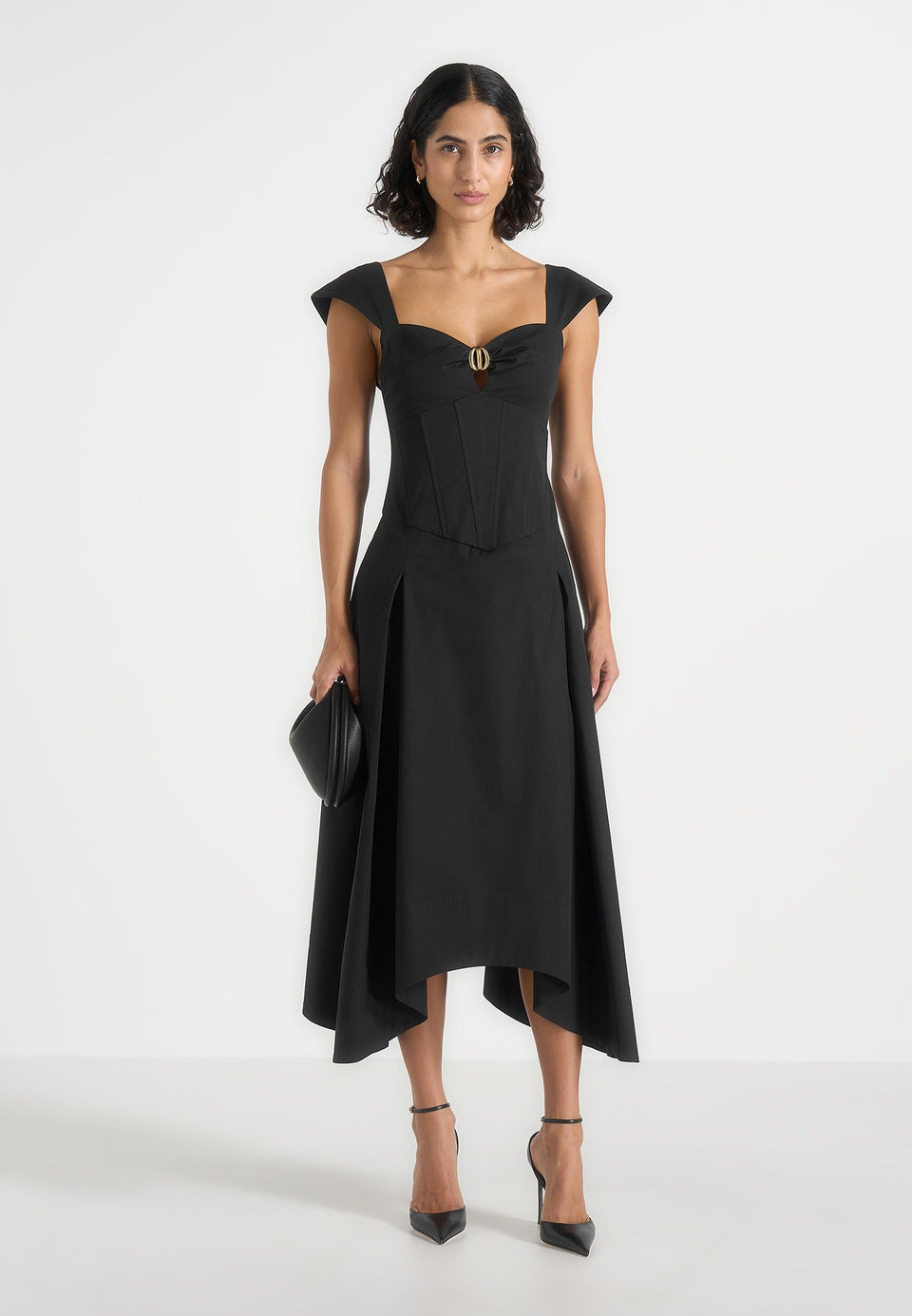 faith-cap-sleeve-corset-cotton-midi-dress-black