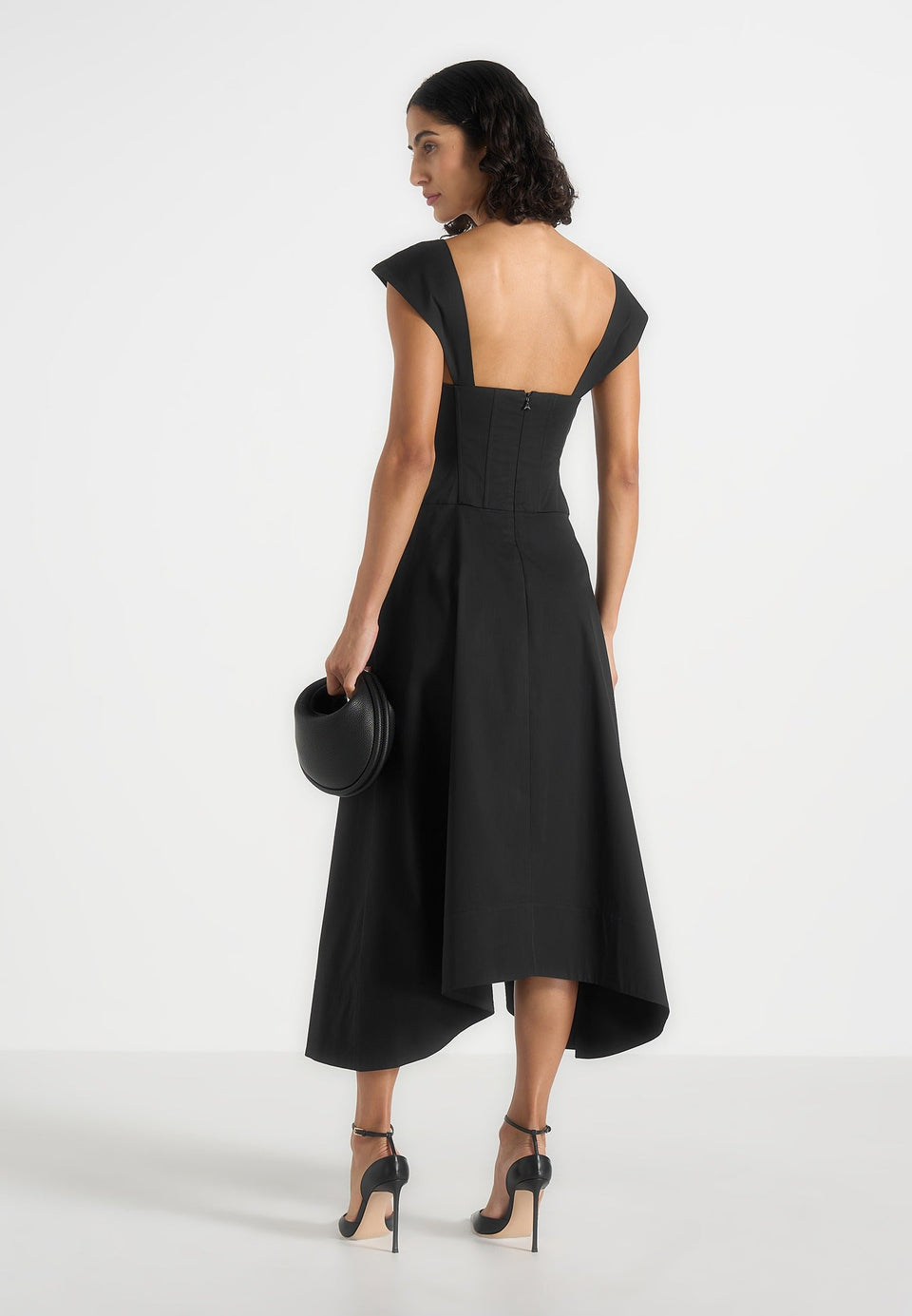 faith-cap-sleeve-corset-cotton-midi-dress-black