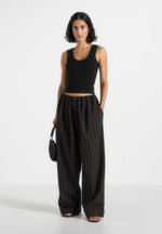ivanna-elasticated-wide-leg-striped-cotton-trousers-black-brown