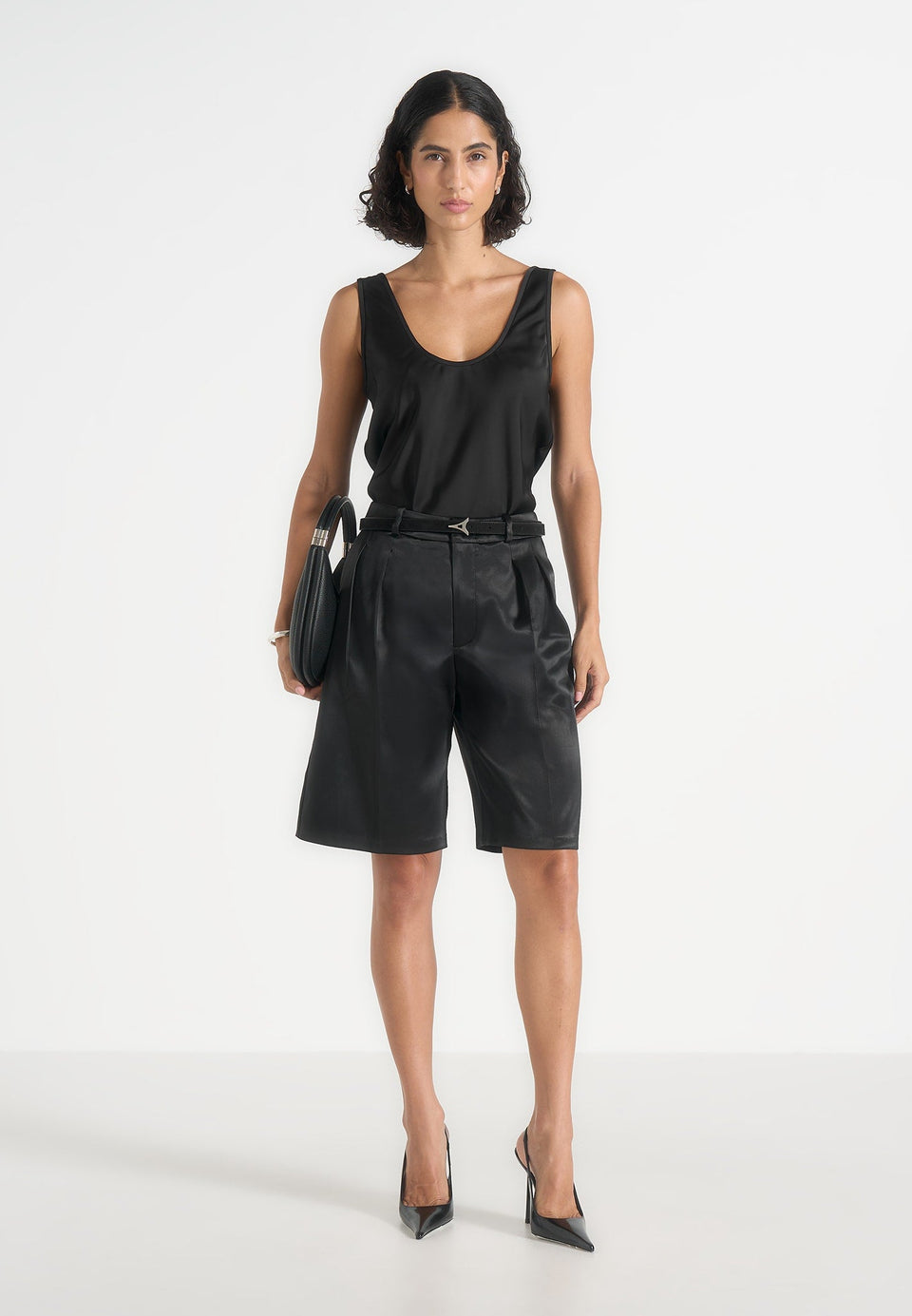 lorette-twin-pleat-satin-shorts-black