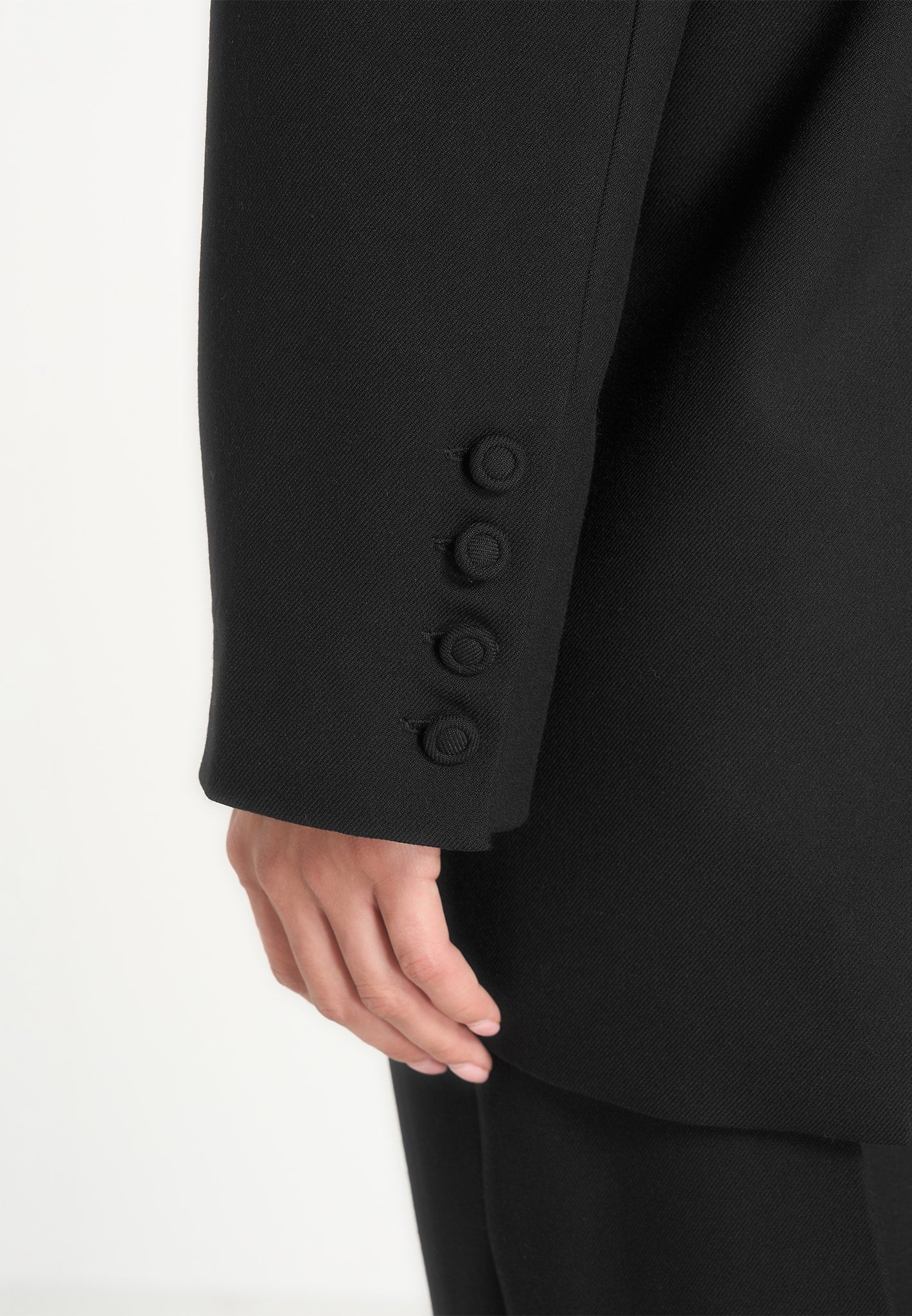 Elena - Oversized Open Back Tailored Blaze– Black