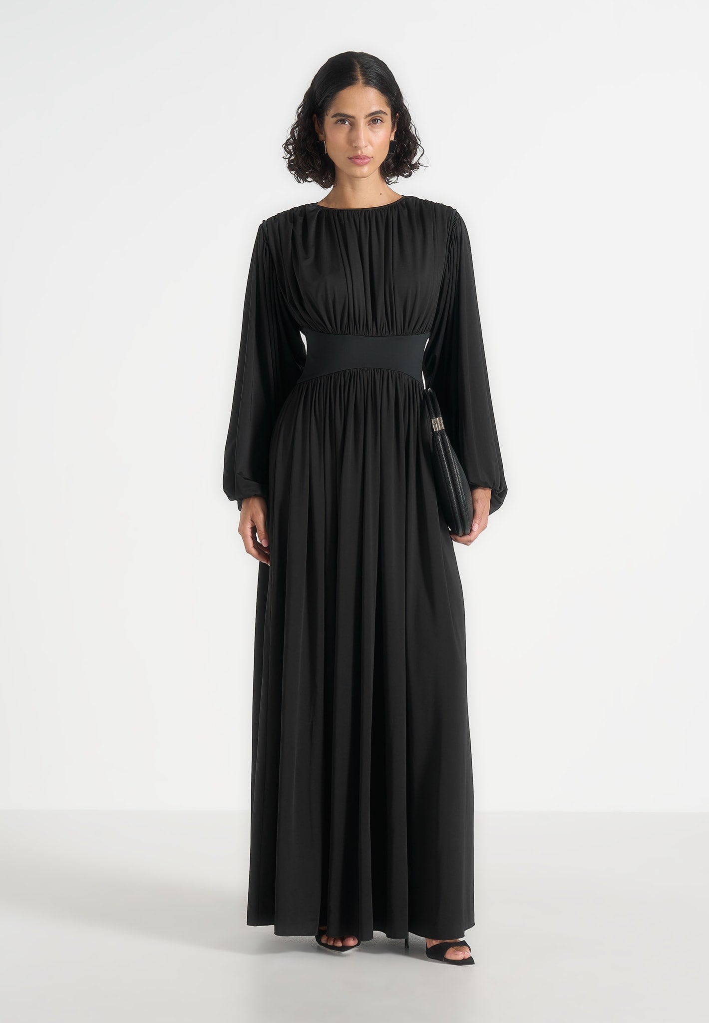ivana-modest-pleated-cinch-maxi-dress-black