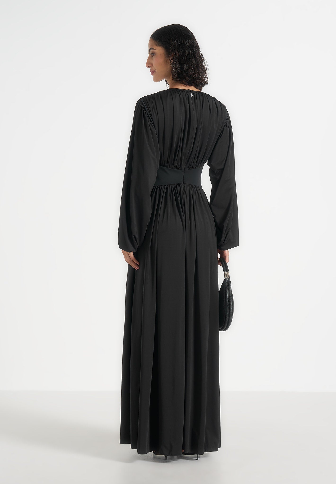ivana-modest-pleated-cinch-maxi-dress-black