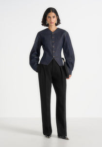 Aya - Denim Hourglass Jacket - Indigo