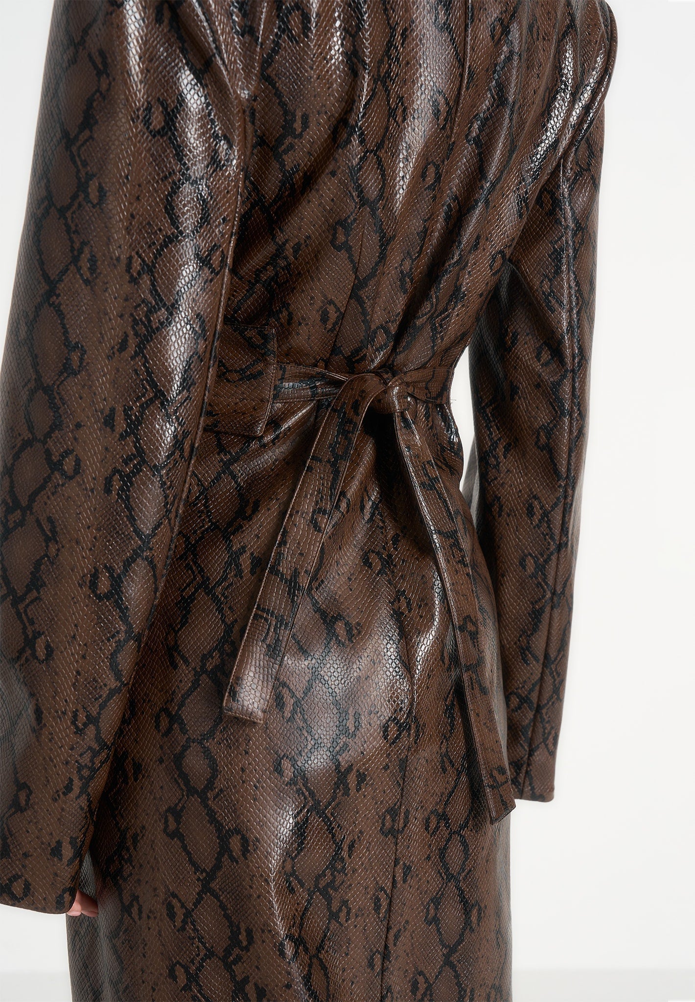 esma-python-asymmetric-coat-with-cinch-belt-brown