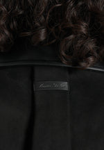 Lelia - Cropped Suede Trench 2-in-1 Gilet Coat With Belt - Black