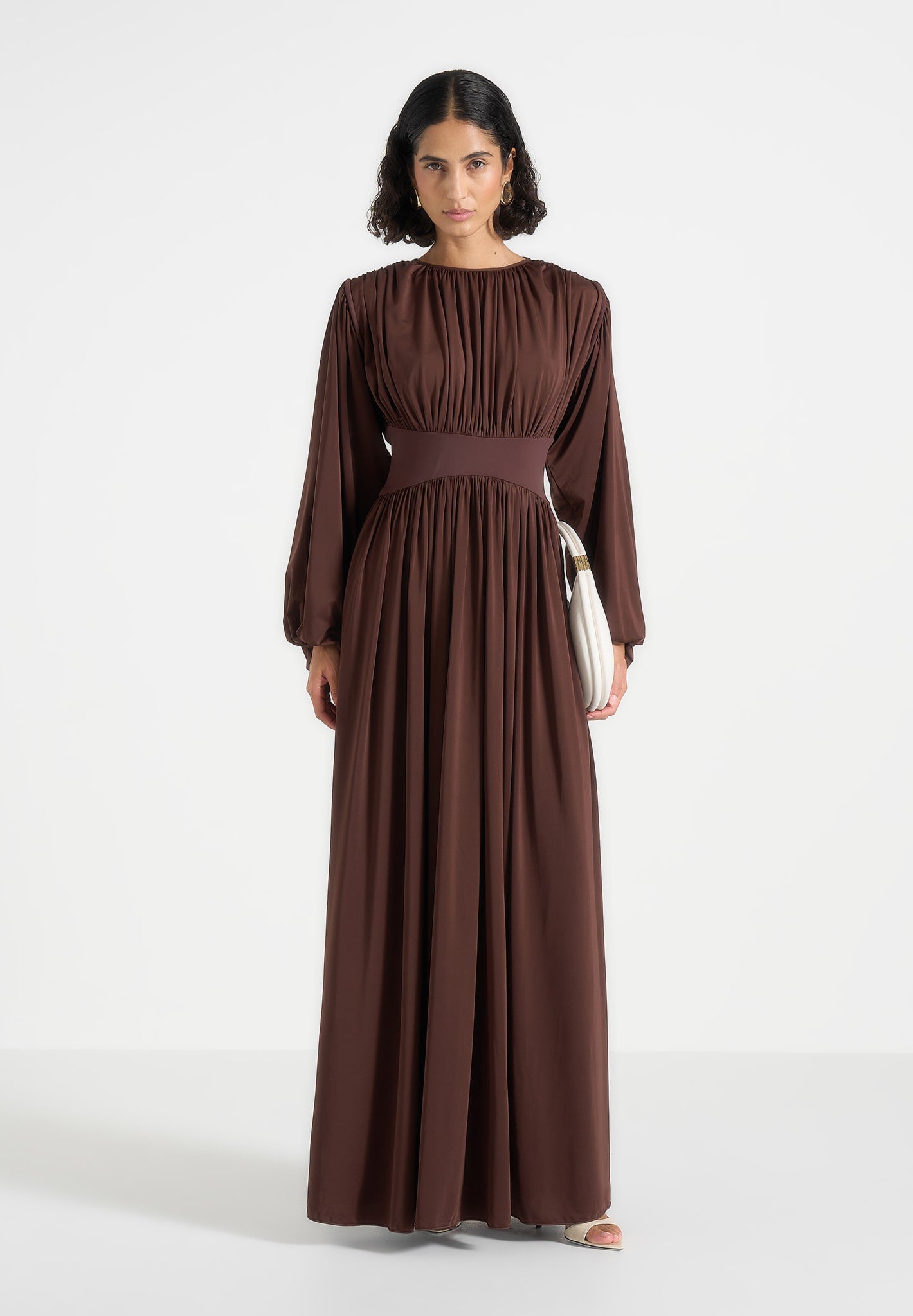 ivana-modest-pleated-cinch-maxi-dress-brown