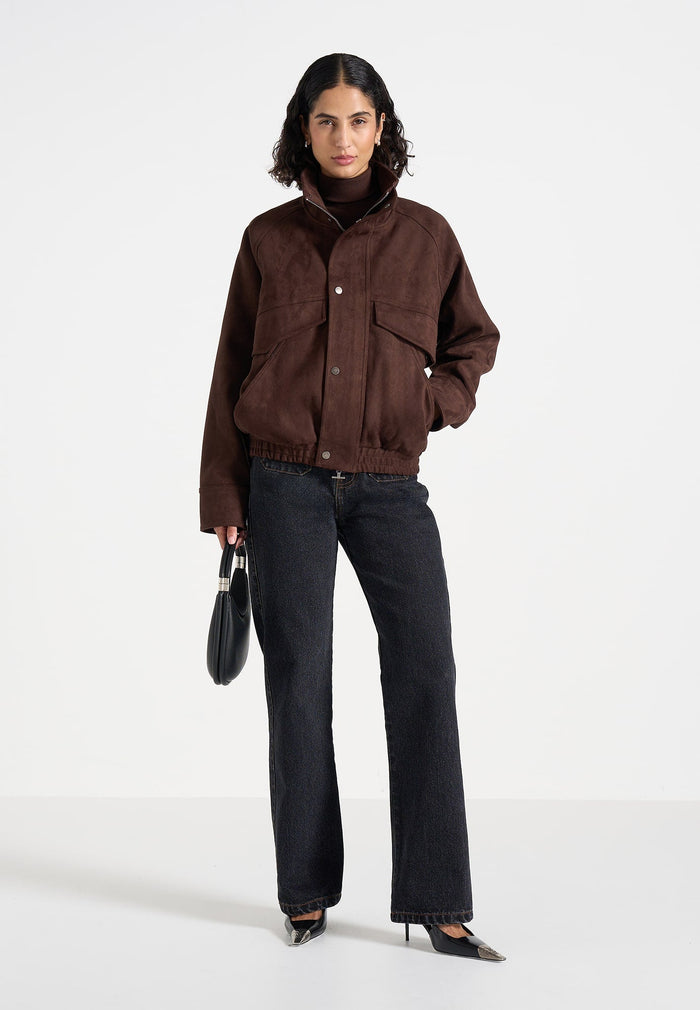 romain-unisex-funnel-neck-suede-relaxed-bomber-jacket