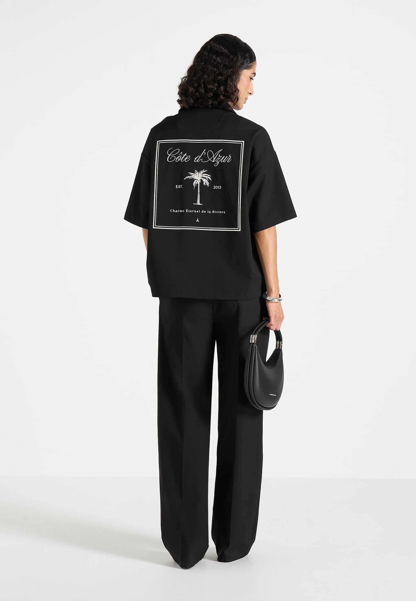 Alexis - Unisex Cote d'Azur Boxy Shirt - Black