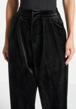 velvet-tailored-pleated-trousers-black