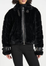 oversized-ribbed-plush-jacket-with-lapel-black