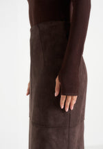 Madeline - Wool-Blend Turtleneck Knit Bodysuit - Brown