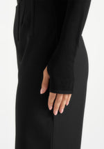 Madeline - Wool-Blend Turtleneck Knit Bodysuit - Black