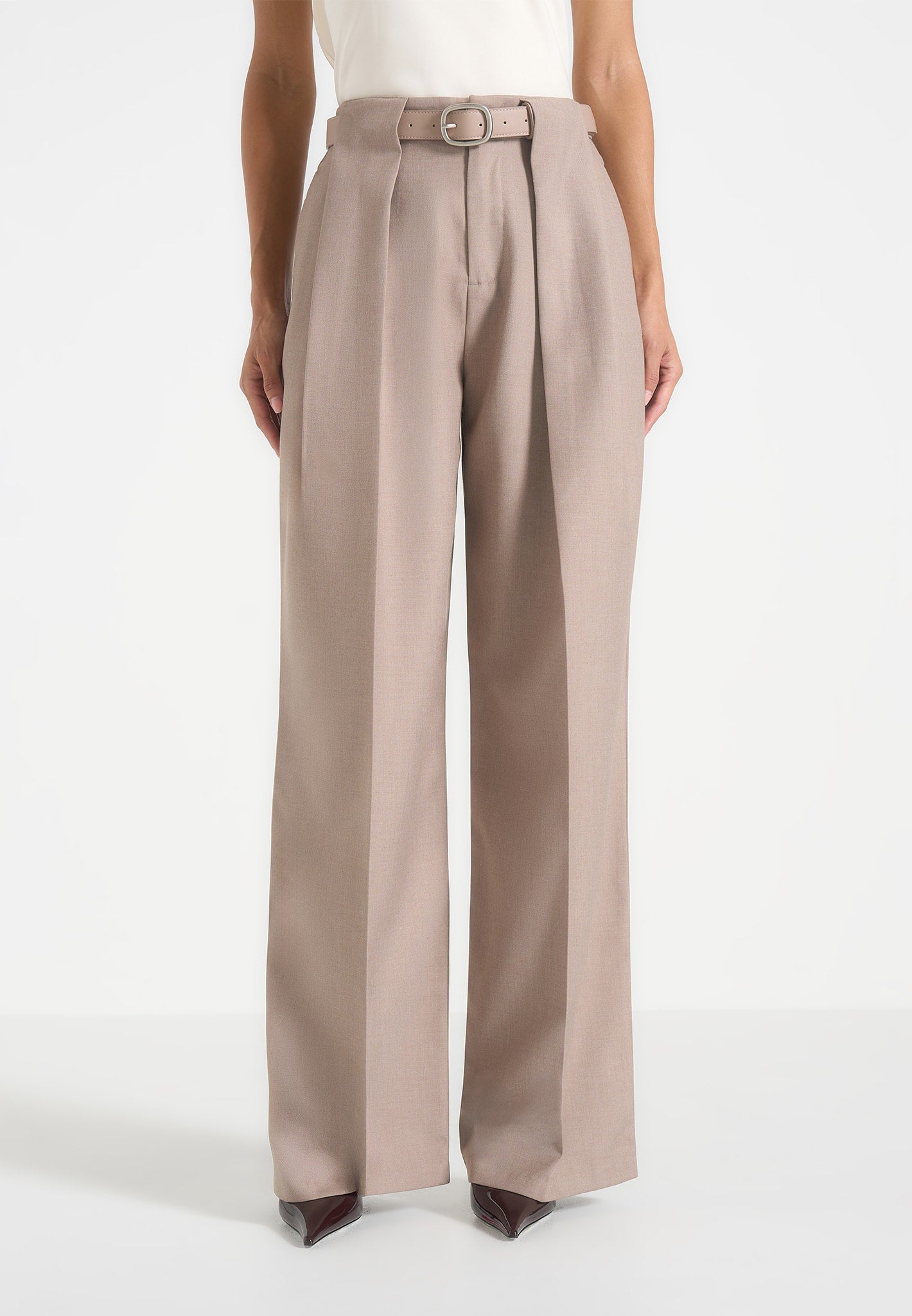 Jodie Pleated Trousers - Taupe | Manière De Voir USA
