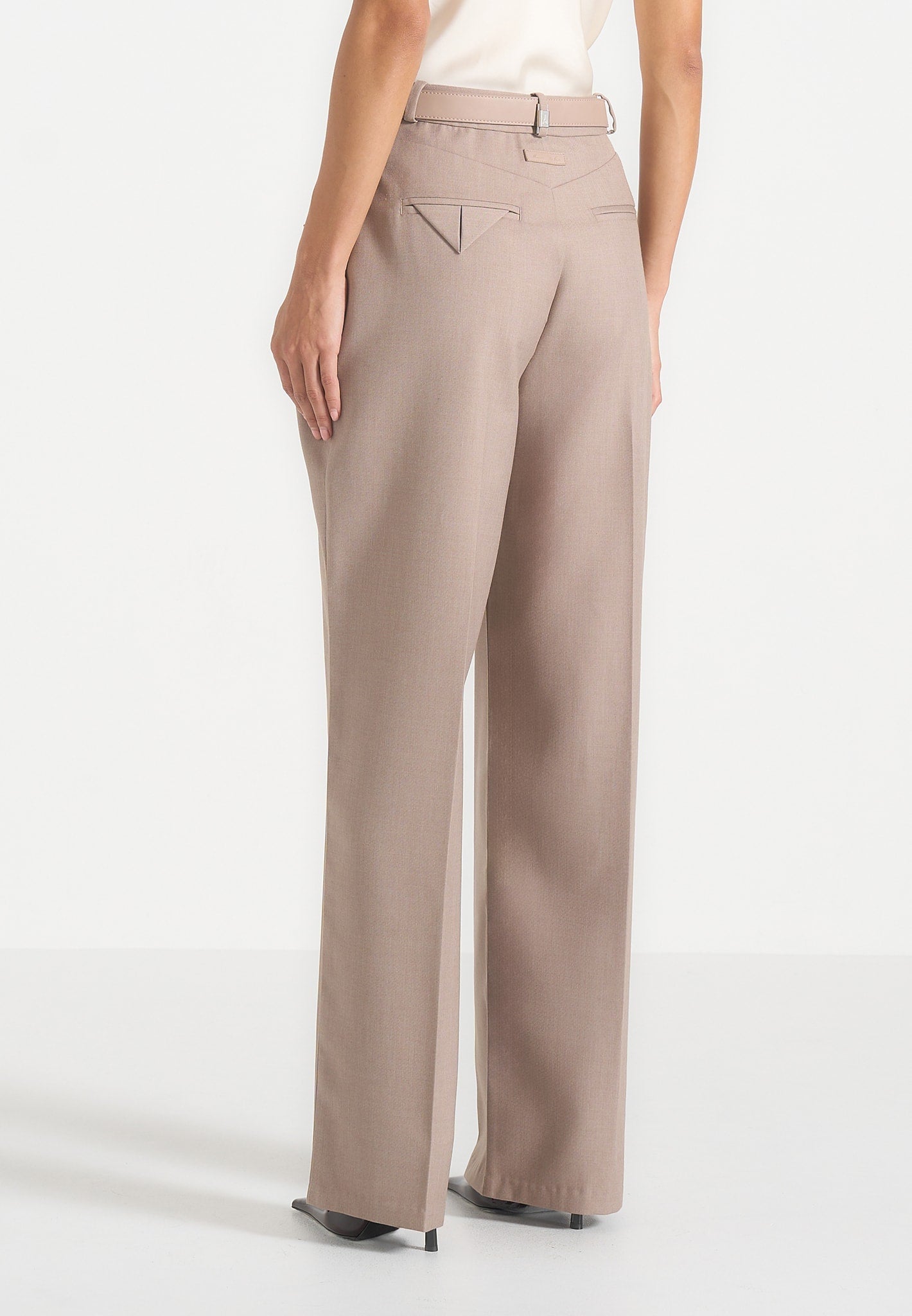 Jodie Pleated Trousers - Taupe | Manière De Voir USA