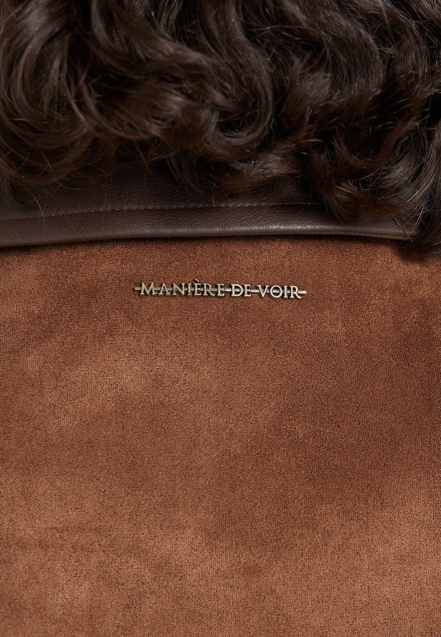 Nino - Unisex Clasp Detail Contrast Stitch Suede Jacket - Tan