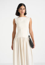 paige-boat-neck-corset-dress-cream