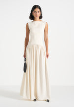 paige-boat-neck-corset-dress-cream