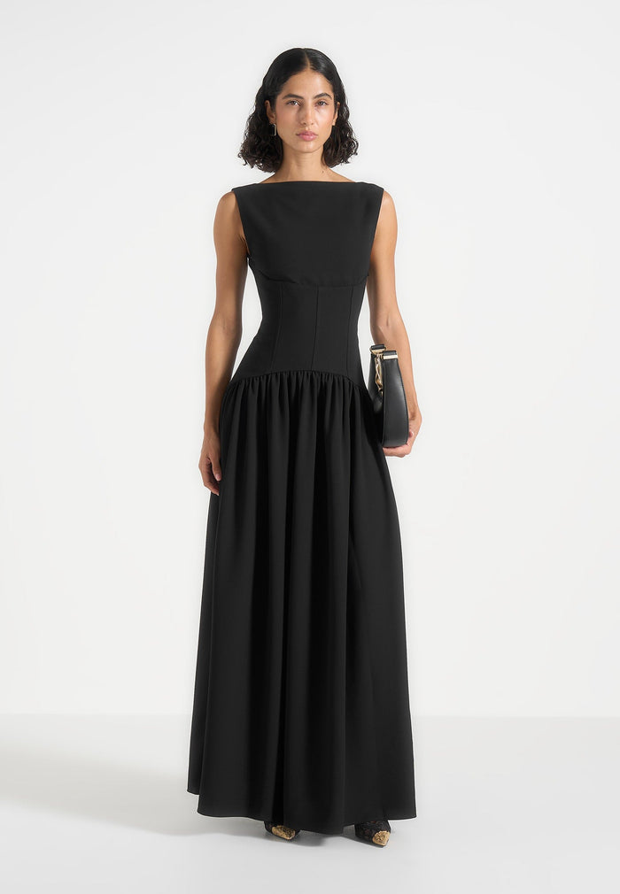 paige-boat-neck-corset-dress-black