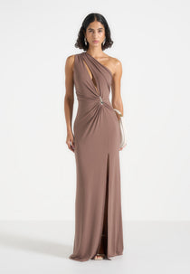 Vanessa Asymmetric Maxi Dress - Taupe