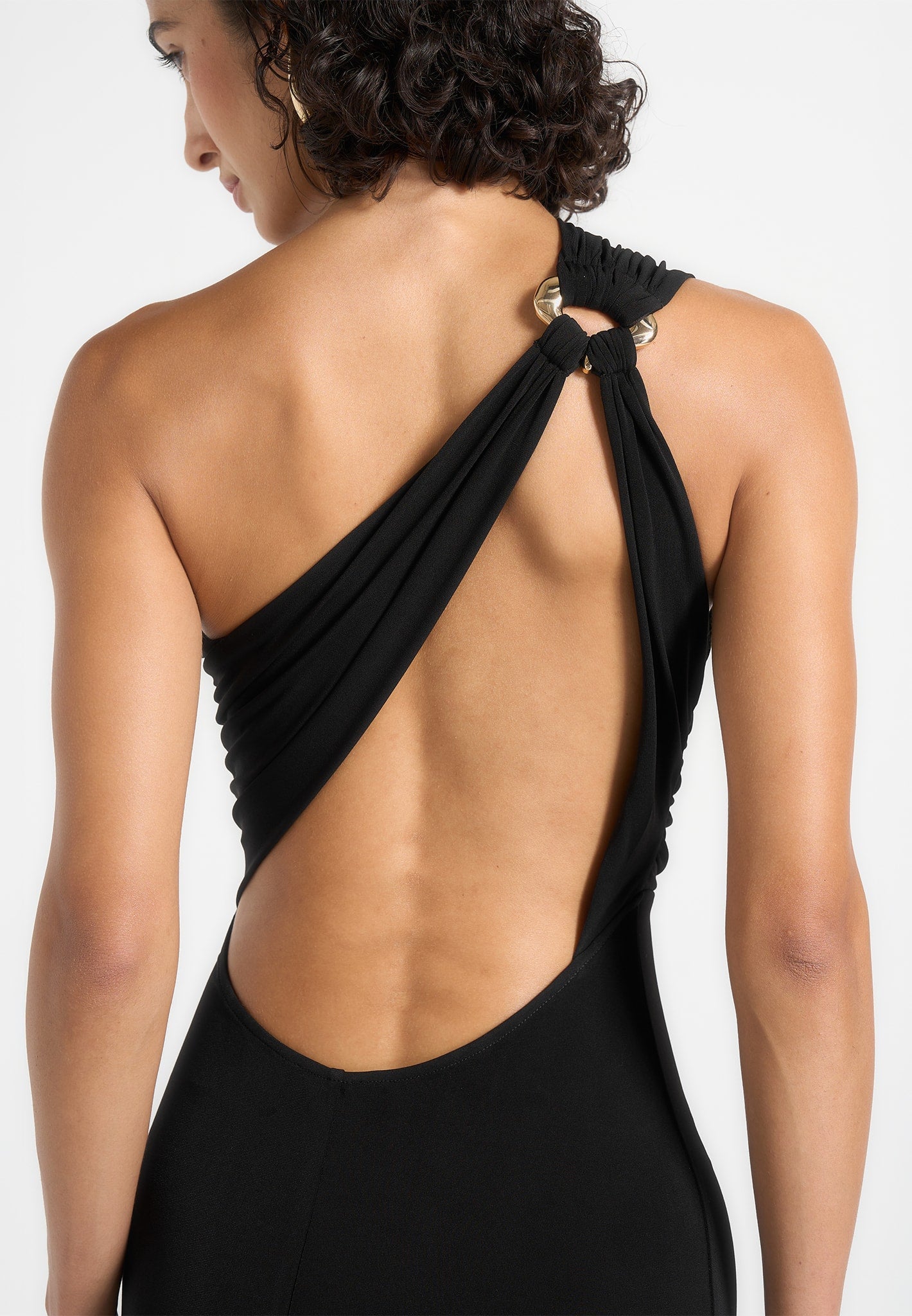 Vanessa Asymmetric Maxi Dress - Black