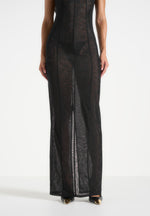 Ulina Seamed Hardware Detail Maxi Dress - Black