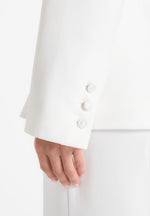 Maia Contrast Satin Blazer - White