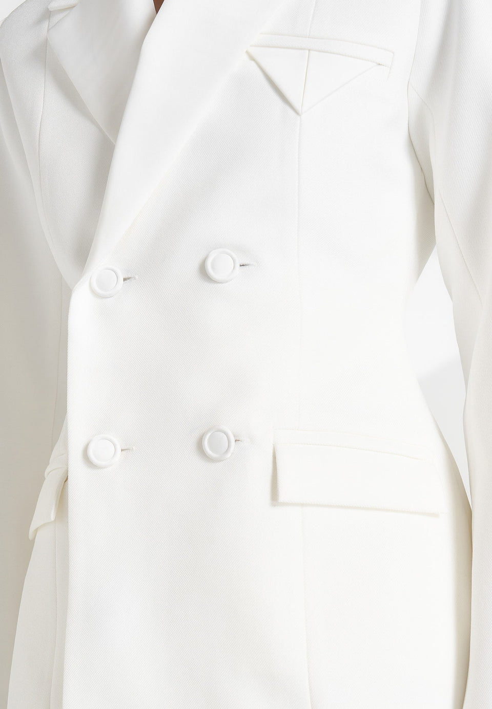 Maia Contrast Satin Blazer - White