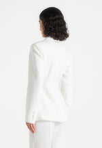 Maia Contrast Satin Blazer - White