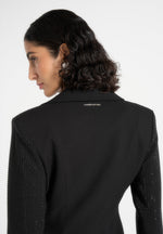 Estelle - Rhinestone Corset Blazer Dress - Black