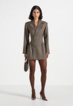 Lacey Corset Blazer Dress - Brown