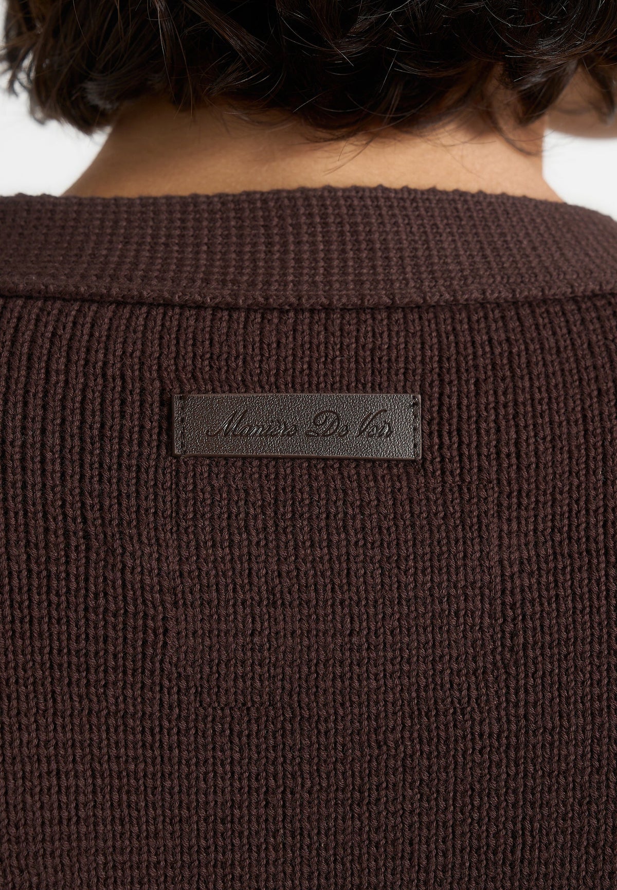 Tessa - Cinched Waist Cotton Cardigan - Brown