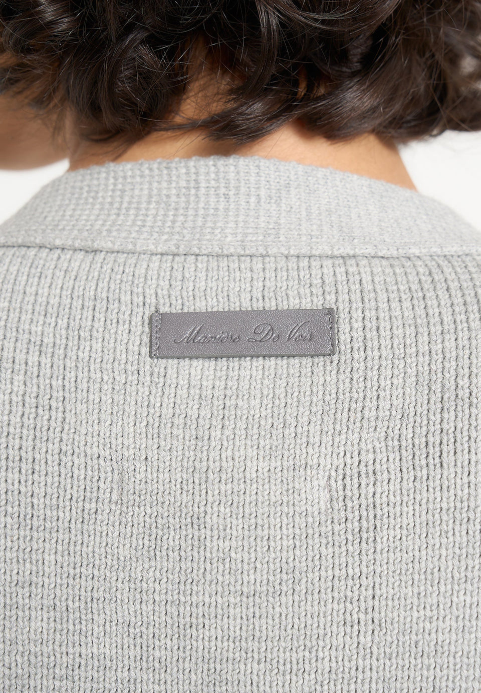 Tessa - Cinched Waist Cotton Cardigan - Grey