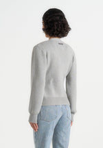 Tessa - Cinched Waist Cotton Cardigan - Grey