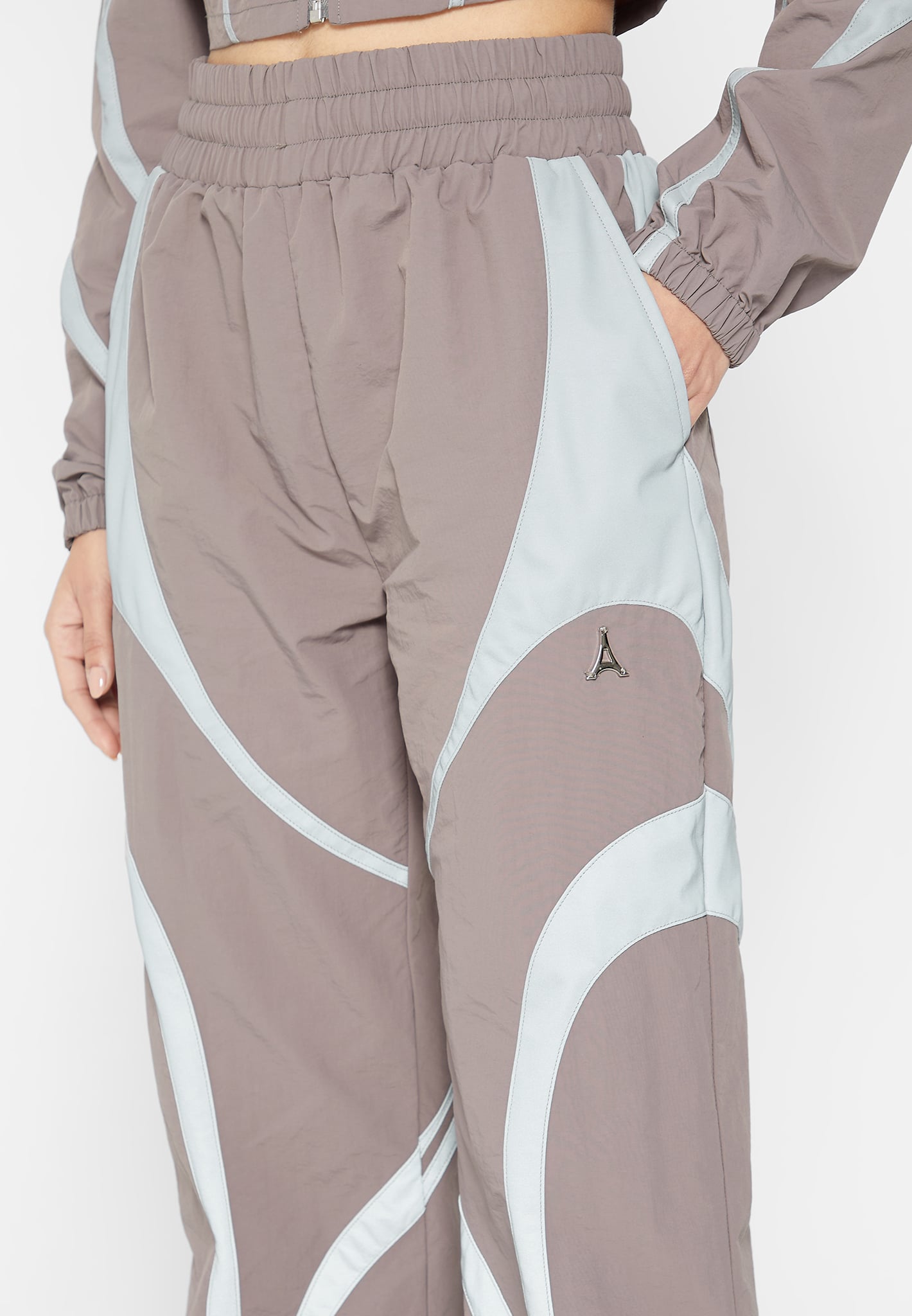 Reflective Contour Track Pants - Grey