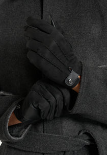 Mario - Suede & Leather Gloves - Black