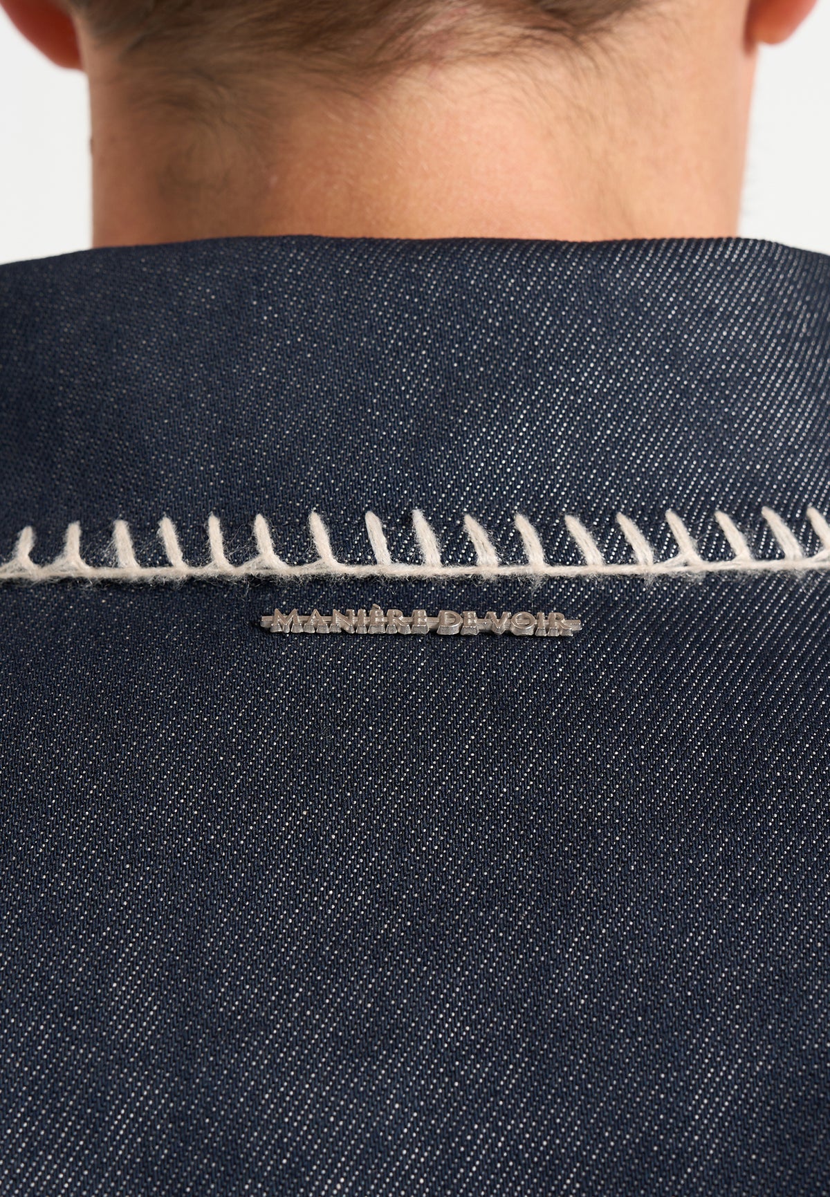 Alex - Whipstitch Boxy Denim Jacket - Indigo