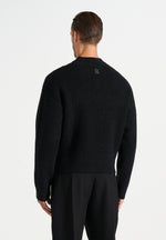 Remi - Signature Ribbed Wool-Blend V-Neck Jumper - Black