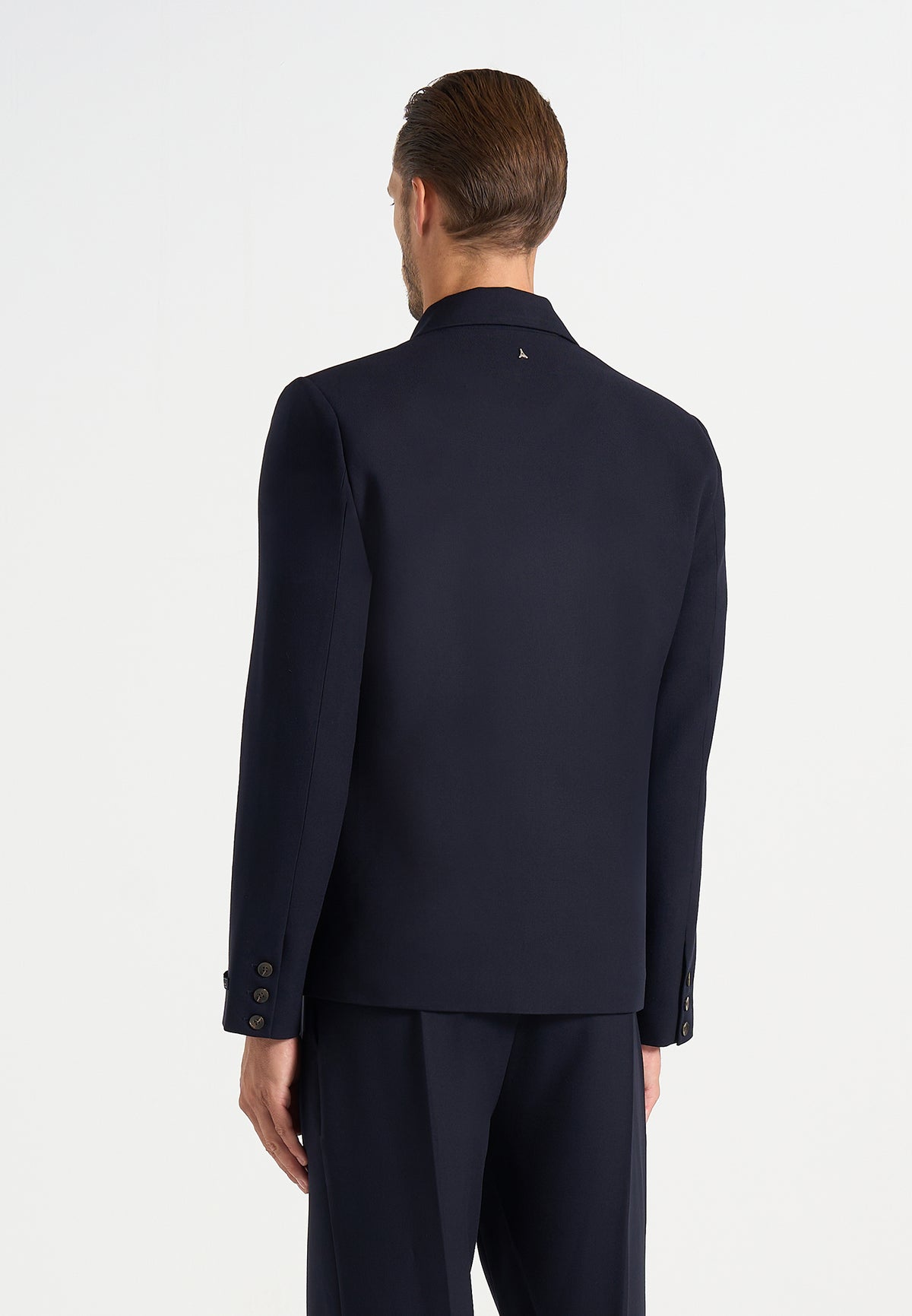 Didier - Double Breasted Wool-Blend Tailored Suit Jacket - Dark Navy
