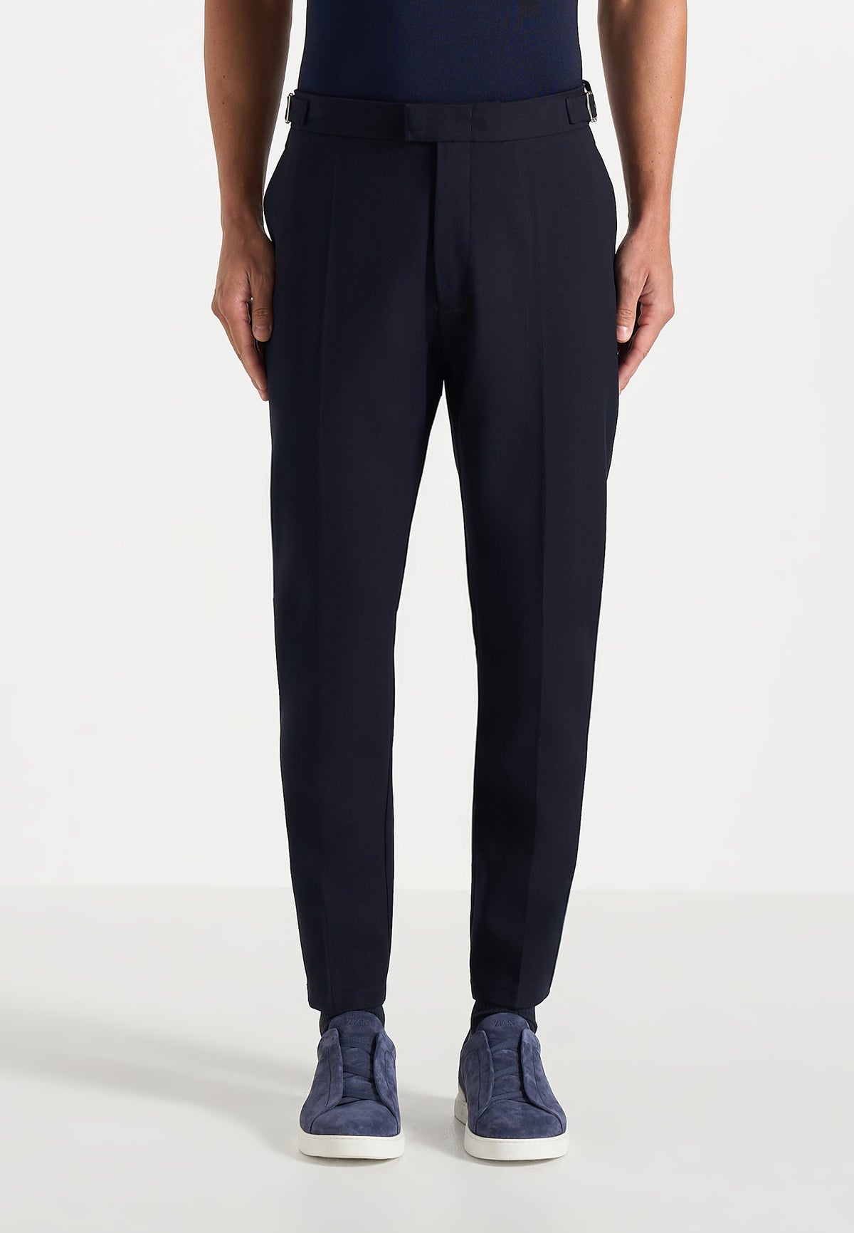 Hubert - Slim Fit Wool-Blend Tailored Pants - Dark Navy