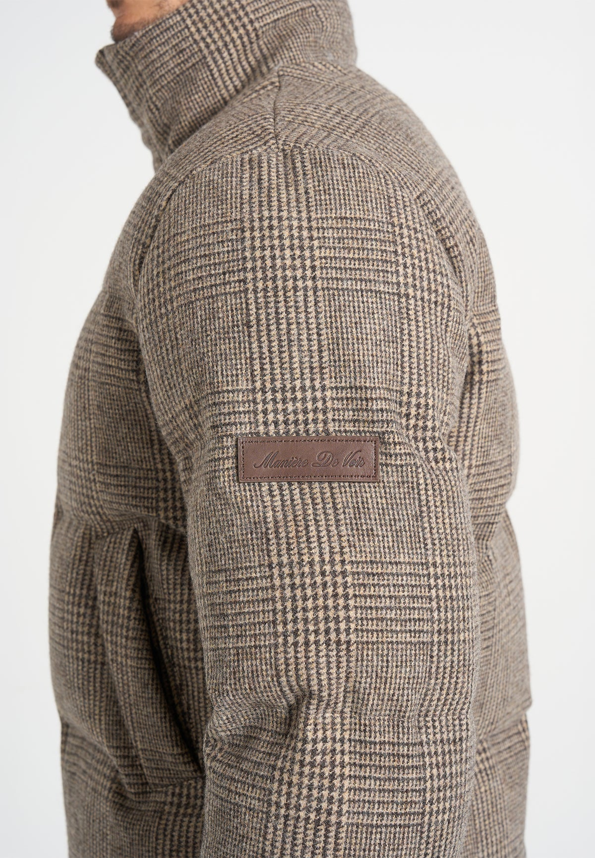 Tate - Check Wool Puffer Jacket - Brown